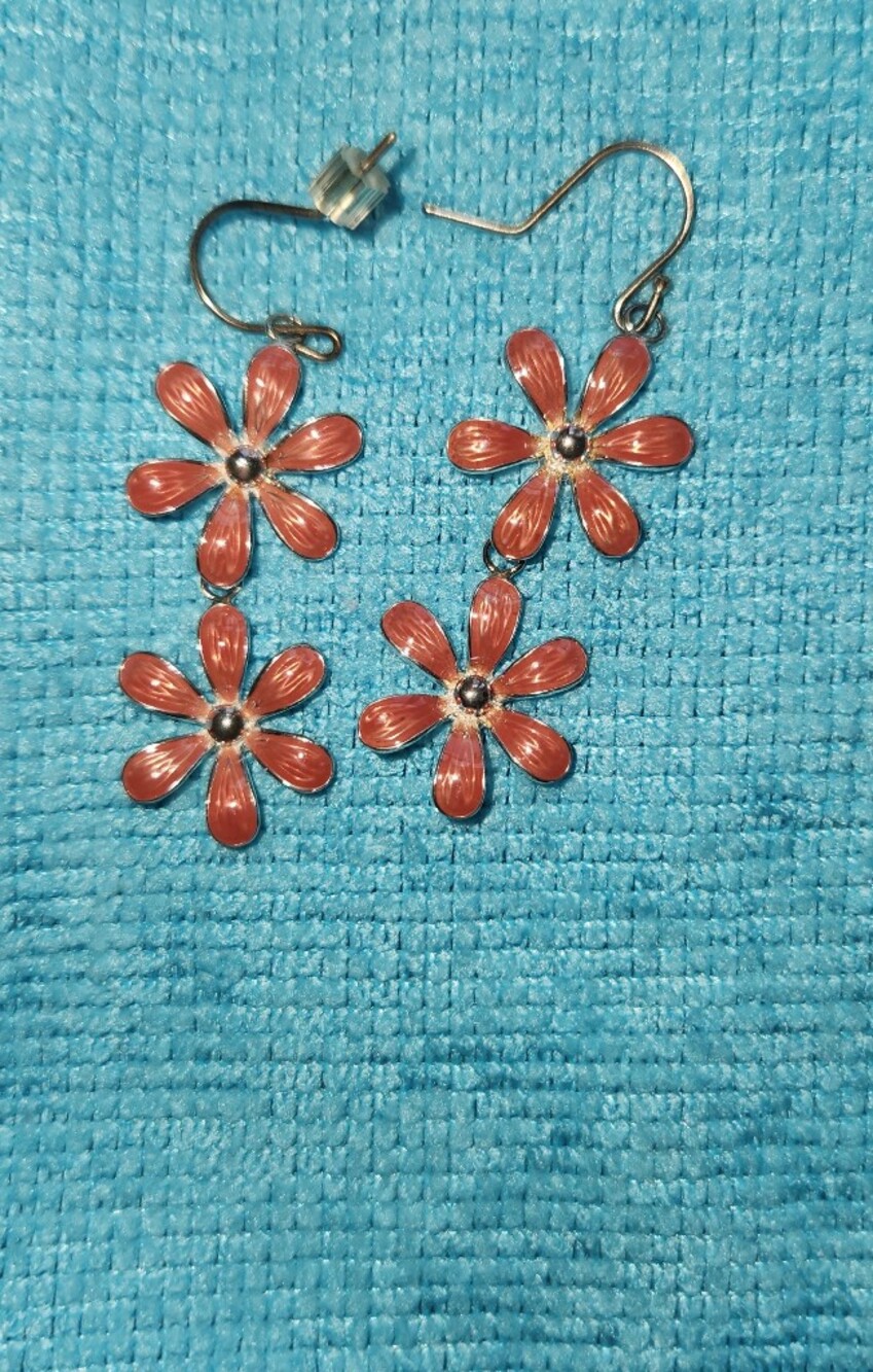 Pink Floral Dangle Earrings - Women's Jewelry